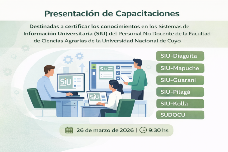 imagen Capacitaciones en sistemas SIU para el personal no docente de la Facultad de Ciencias Agrarias