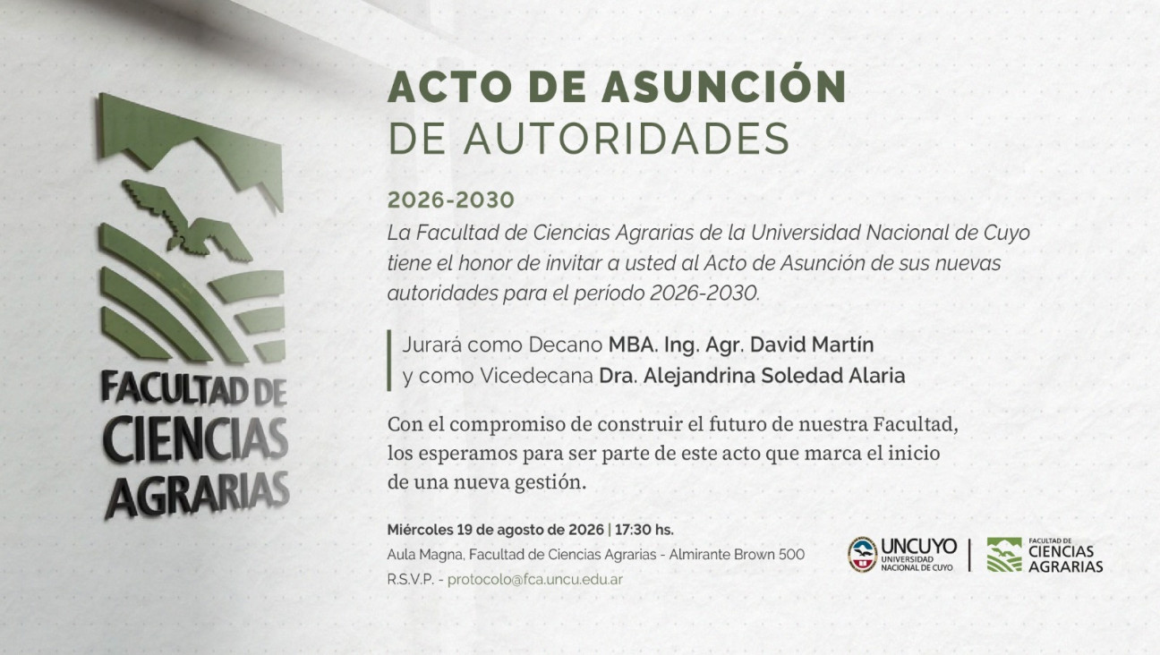 imagen La Facultad de Ciencias Agrarias renueva sus autoridades