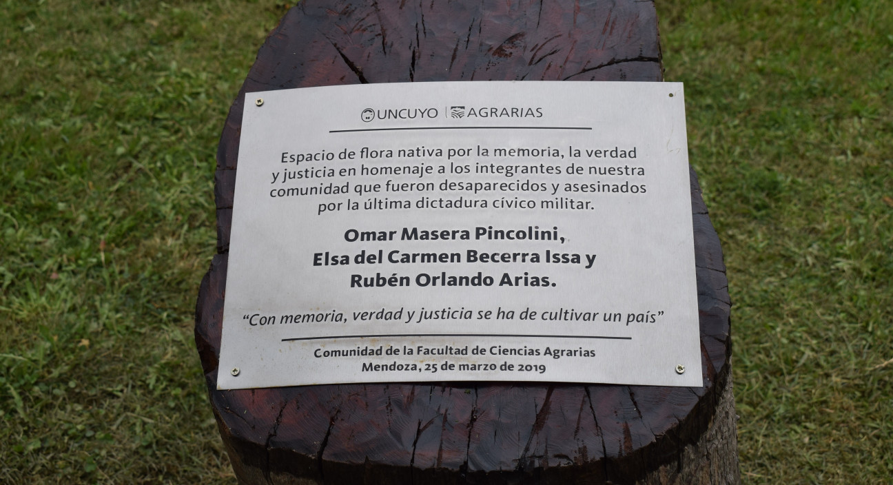 imagen La Facultad de Ciencias Agrarias inaugurará un Espacio de los Derechos Humanos por la Memoria, Verdad y Justicia