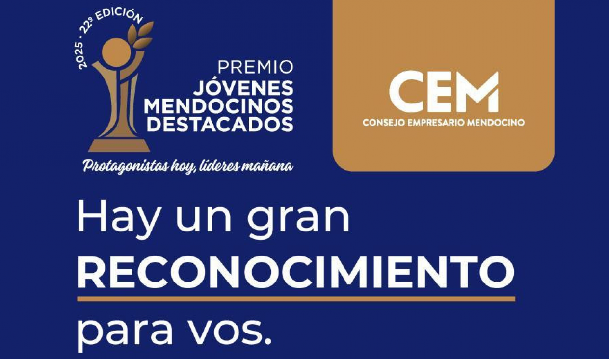 imagen El Consejo Empresario Mendocino extiende el plazo para inscribirse al Premio Jóvenes Mendocinos Destacados 2025