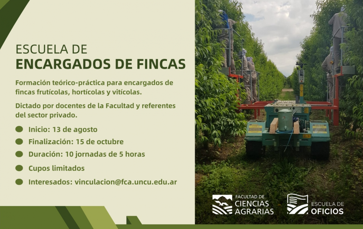 imagen Inscripciones abiertas para una nueva edición de la formación para encargados de fincas