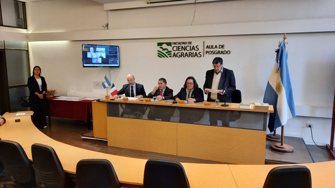 imagen Ciencias Agrarias realizó el primer acto de jura de doble titulación junto a la Universidad de Udine