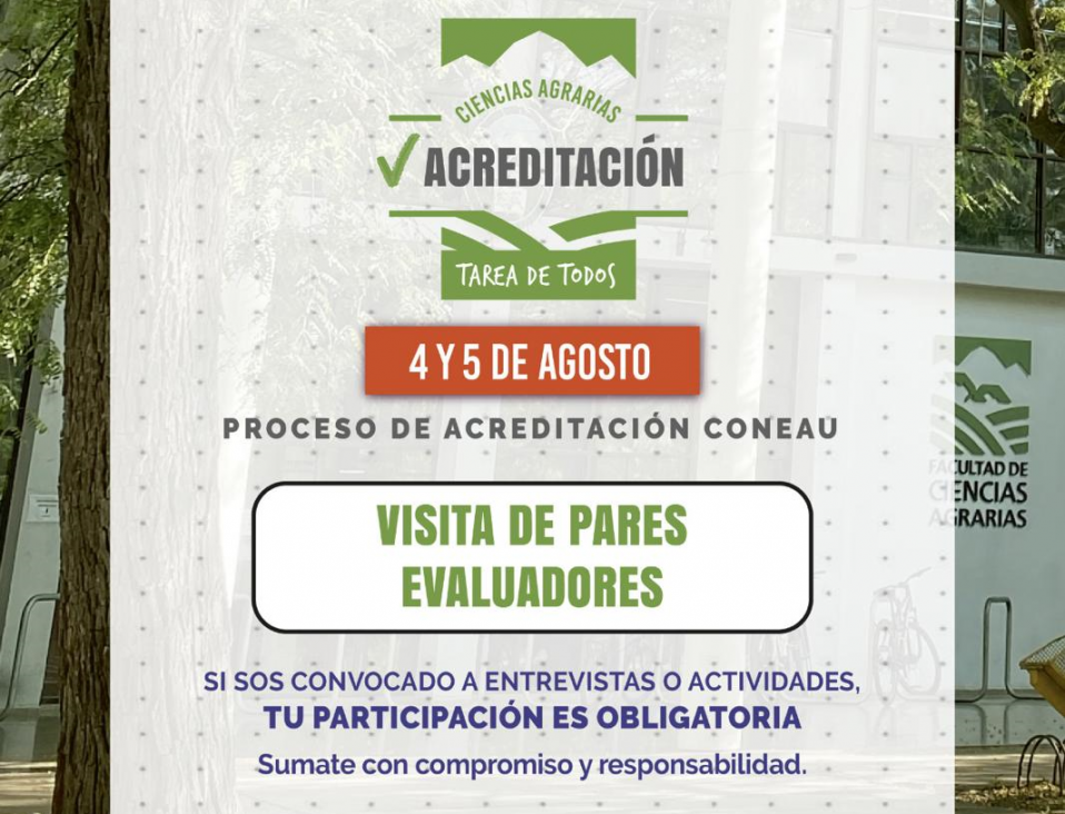 imagen Ciencias Agrarias en etapa clave: Visita de Pares Evaluadores de CONEAU para la acreditación de sus carreras de Ingeniería