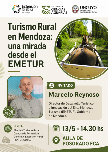 imagen Charla sobre Turismo Rural en Mendoza  