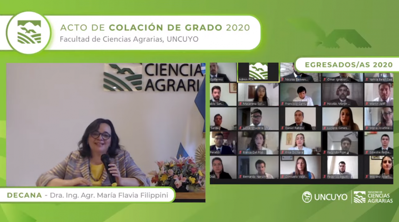 imagen Ciencias Agrarias celebró el primer acto de colación virtual de la UNCUYO