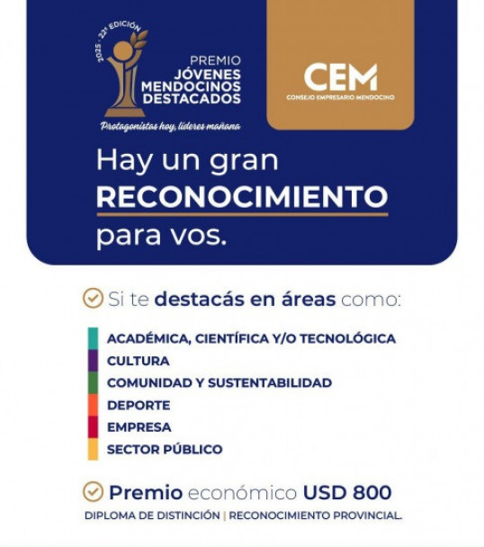 imagen Premio Jóvenes Mendocinos Destacados 2025