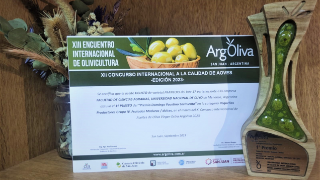 imagen Los aceites de Ciencias Agrarias triunfan en el prestigioso certamen ArgOliva
