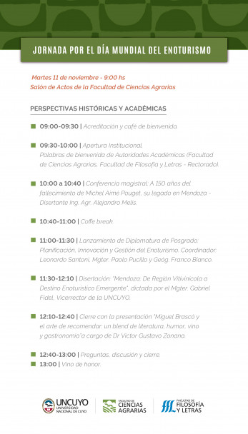 imagen Programa Jornada por el Día Mundial del Enoturismo en la Facultad de Ciencias Agrarias