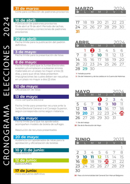 imagen Calendario Elecciones UNCUYO 2024
