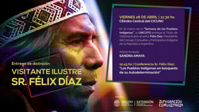 imagen  La UNCuyo distinguirá a Félix Díaz, presidente del Consejo Indígena de Argentina  
