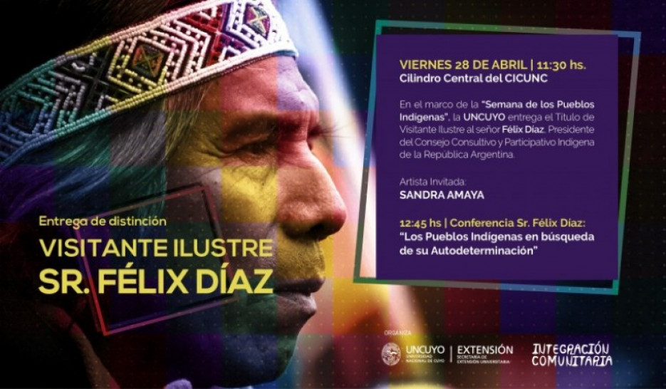 imagen  La UNCuyo distinguirá a Félix Díaz, presidente del Consejo Indígena de Argentina  
