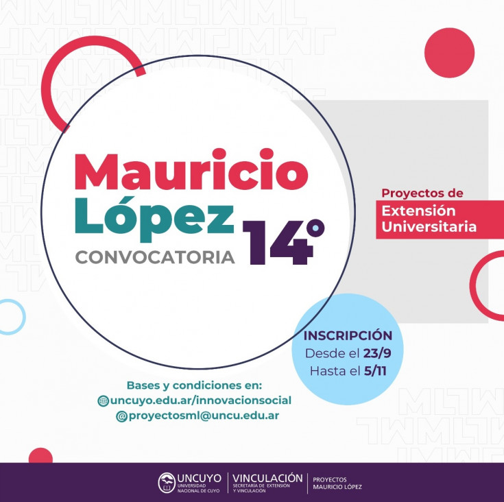 imagen Inscripciones abiertas para la 14ta Convocatoria de "Proyectos Mauricio López"