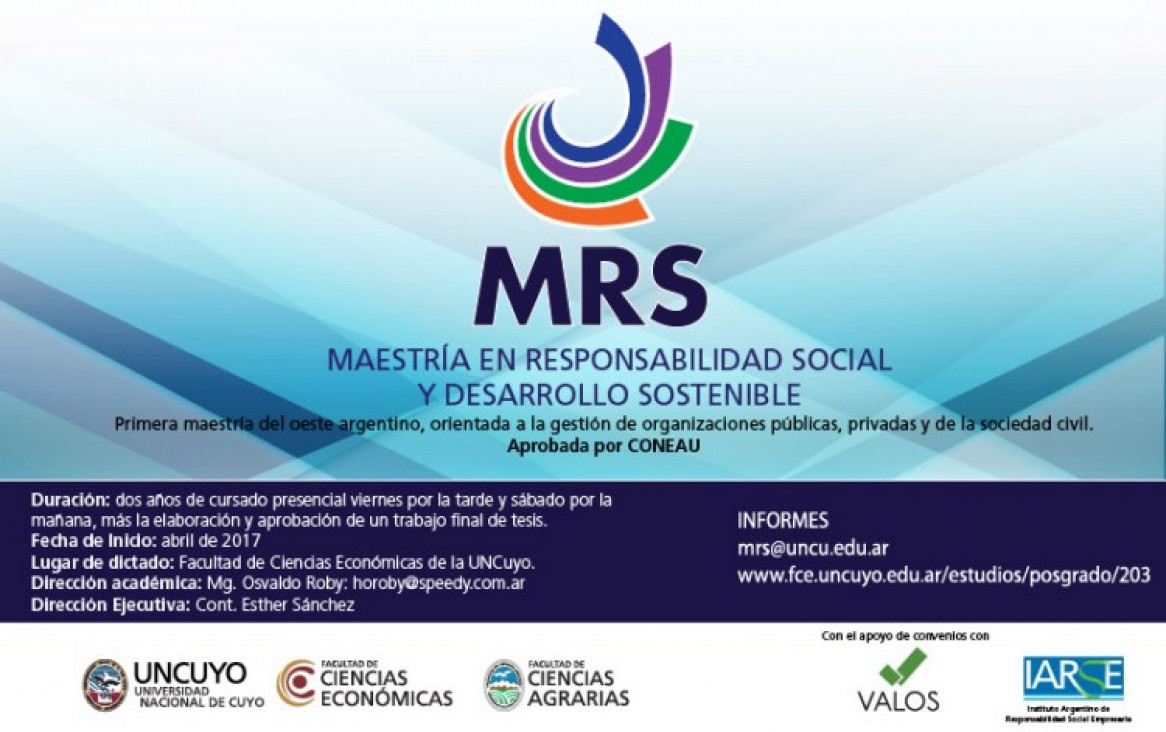 imagen Inscriben para nueva maestría en Responsabilidad Social y Desarrollo Sostenible