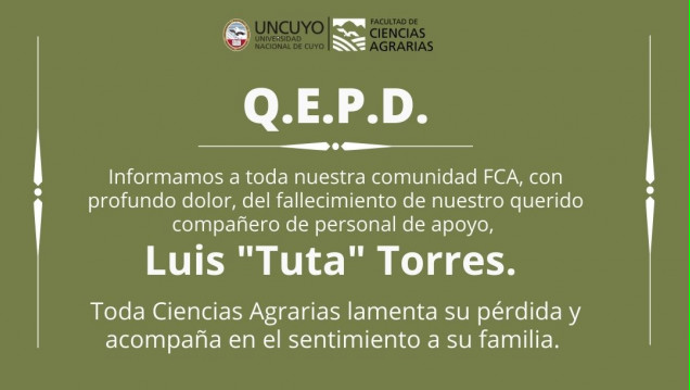 imagen Fallecimiento de Luis "Tuta" Torres, miembro de nuestra FCA