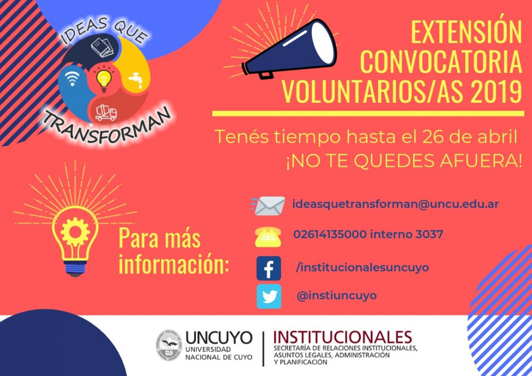 imagen Buscan voluntarios para el programa "Ideas que Transforman"