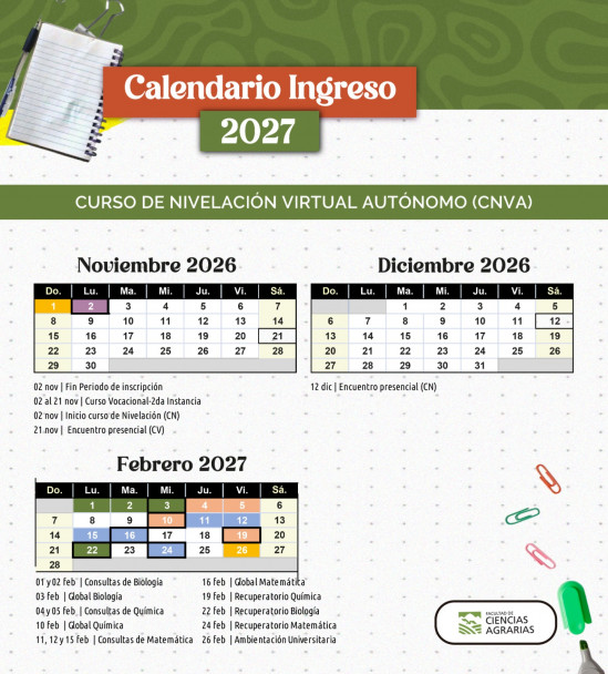 imagen Calendario Ingreso 2027 - CNVA
